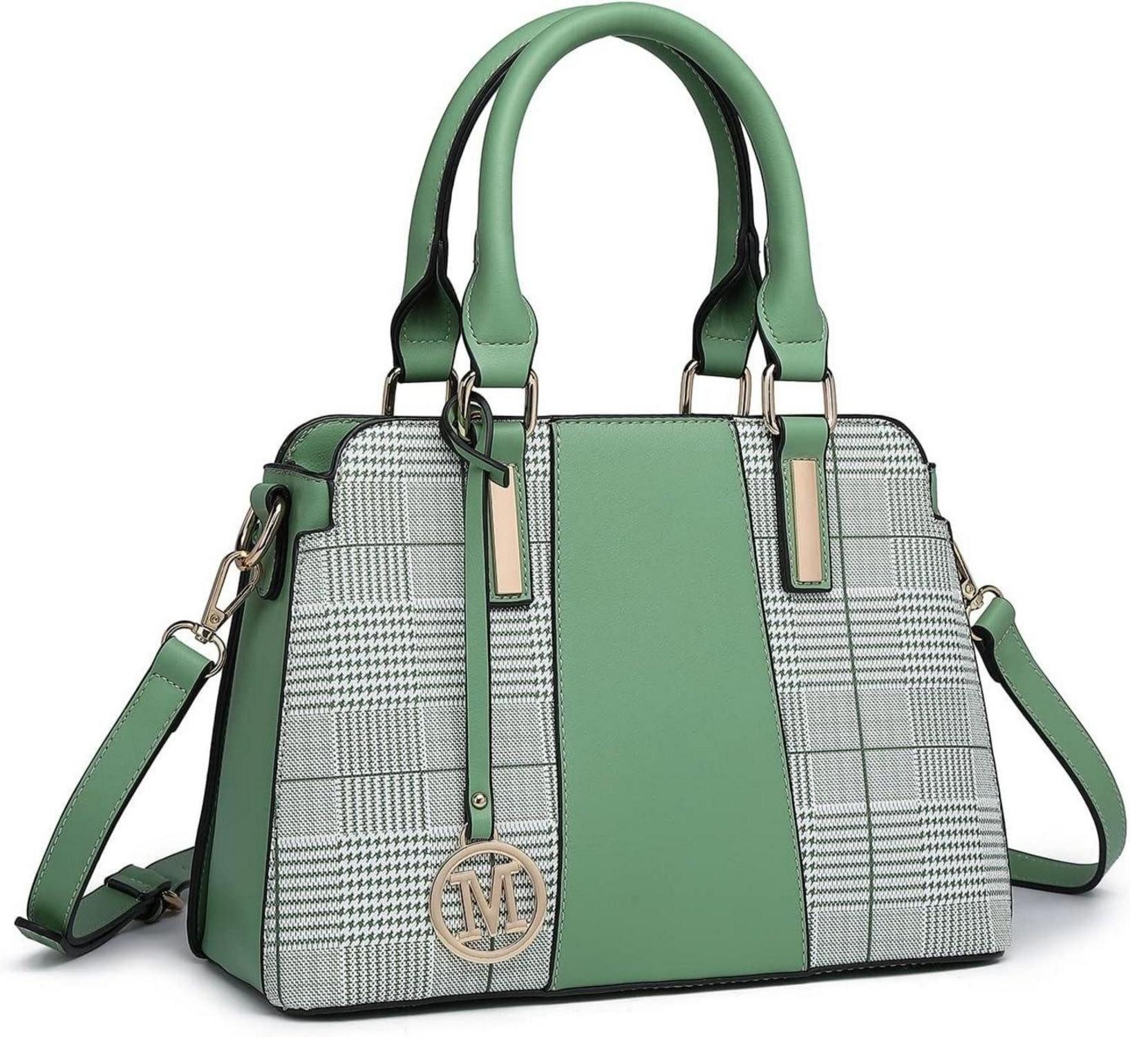 Handtasche Damen Schultertasche mit Geldbörse, Perlen & Kristall Design