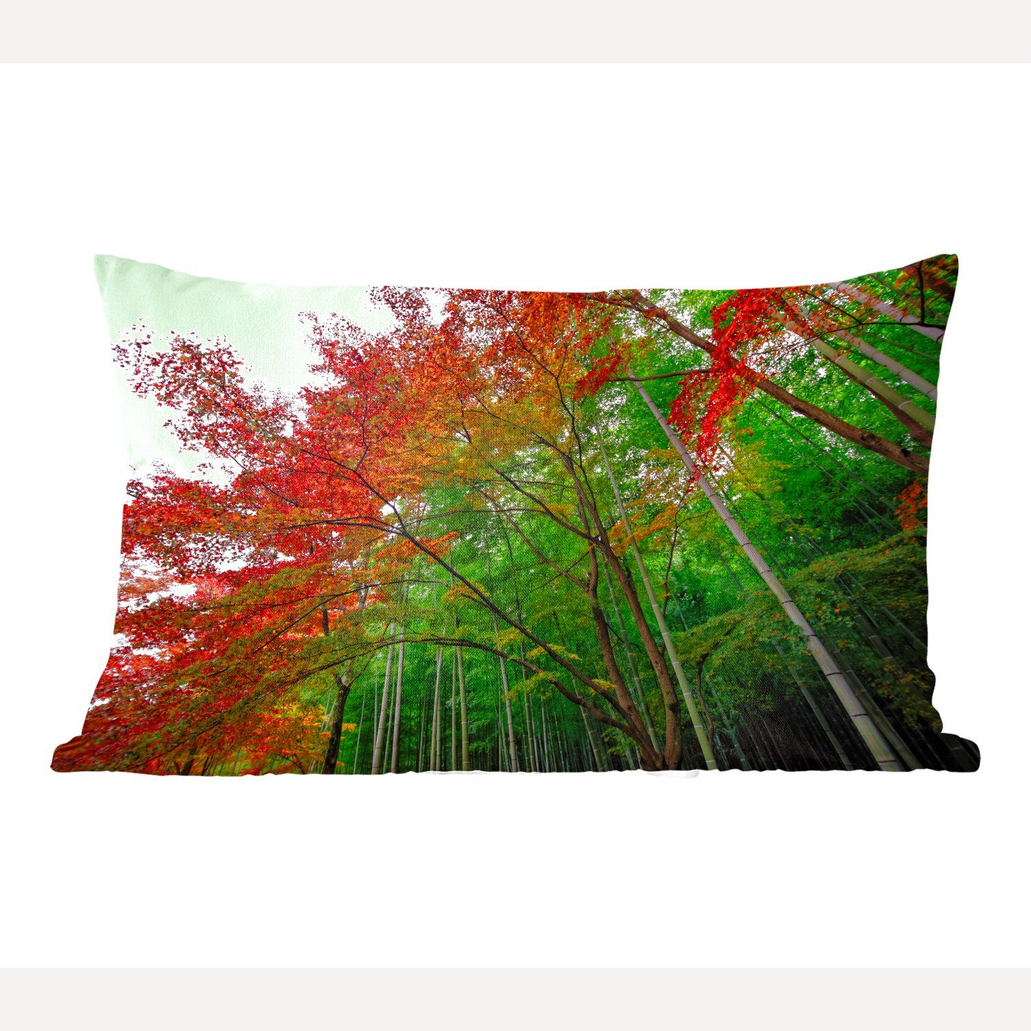 MuchoWow Dekokissen Viele Farben im Bambuswald von Arashiyama Japan, Wohzimmer Dekoration, Zierkissen, Dekokissen mit Füllung, Schlafzimmer