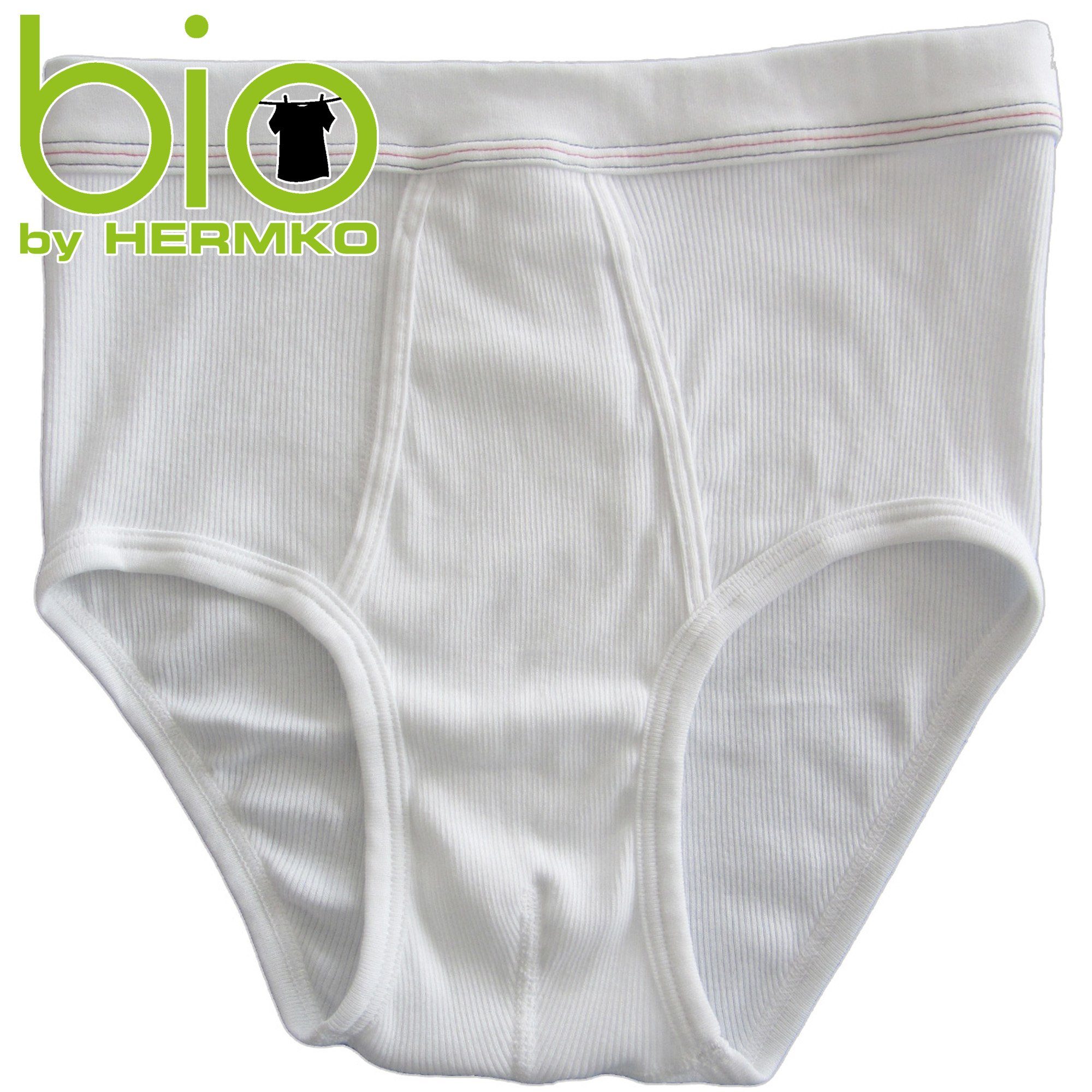 HERMKO Slip 3248 (Pack, 2er) 100 % Bio-Baumwolle Doppelripp mit Eingriff hergestellt in EU
