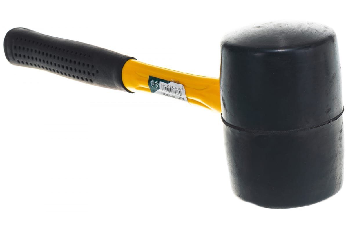 Hammer Gummihammer 0,45kg, Ø 3,25cm, rutschfester Fiberglasstiel
