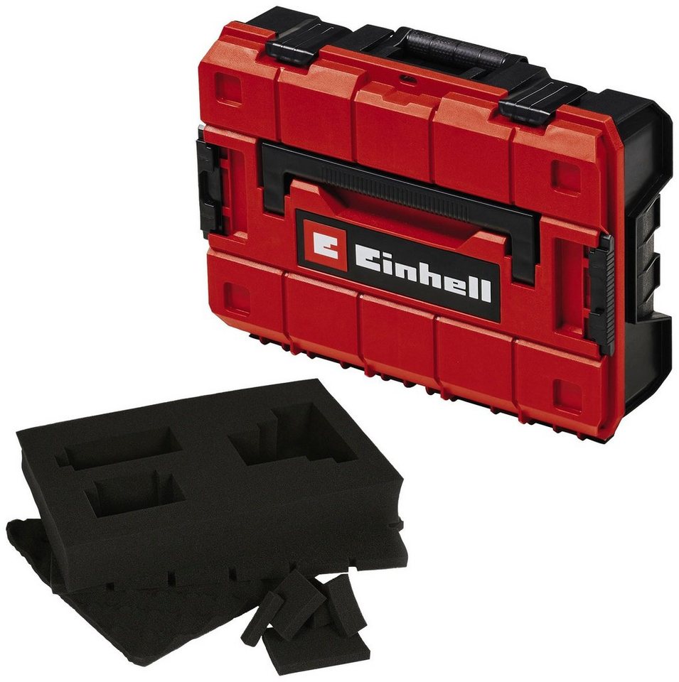 Einhell Werkzeugkoffer E-Case S-F incl. grid foam, Spritzwassergeschütztes  Design für sichere Lagerung und Transport