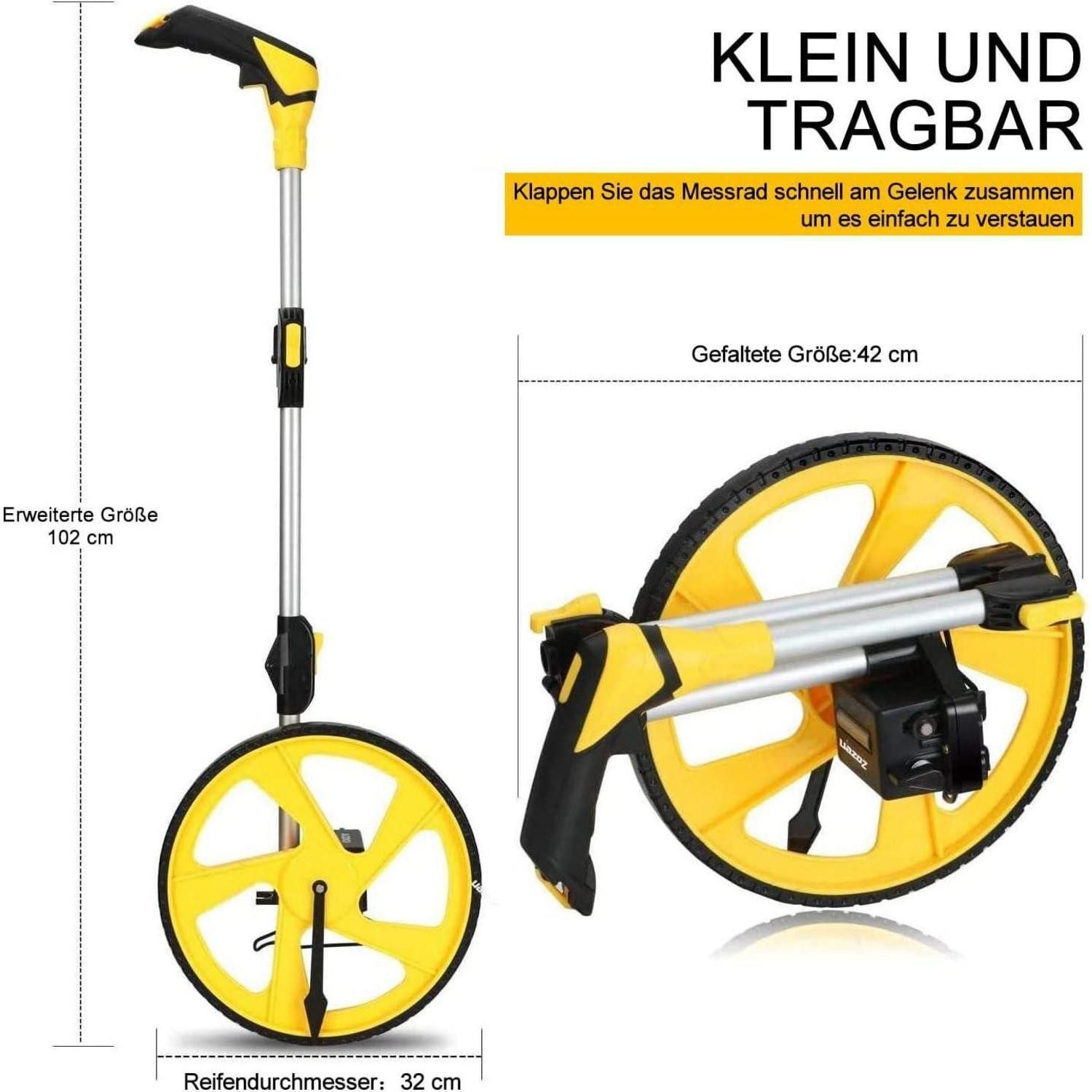 LuxusKollektion Rollbandmaß Faltbares Messrad 100m Tragetasche Metrisch precise robust – Bild 2 von 5