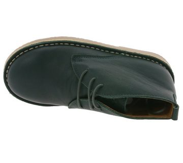 lamino lamino Echtleder Schnür-Schuhe wetterfeste Halb-Schuhe für Kinder Sneaker Dunkelgrün Schnürschuh
