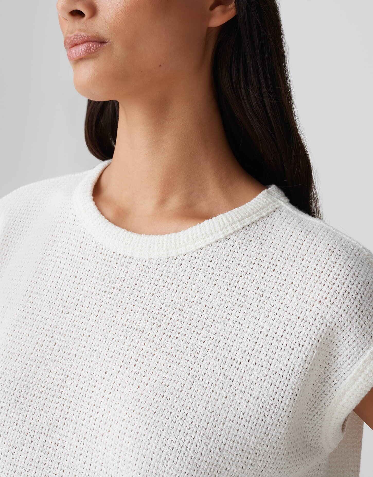 OPUS Shirttop SPUNKI Regular Jerseytop in Crochet Optik – Bild 4 von 5