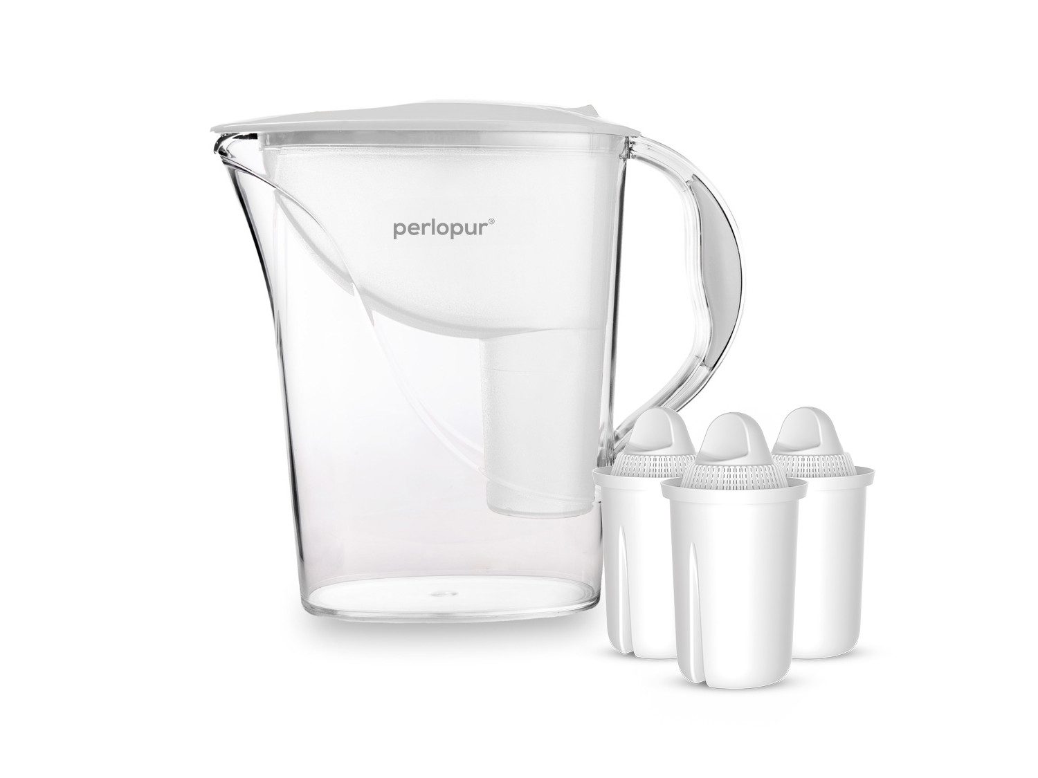 PerloPur Wasserfilter PearlCo Wasserfilter Standard weiß Inkl. 3 Filterkartuschen