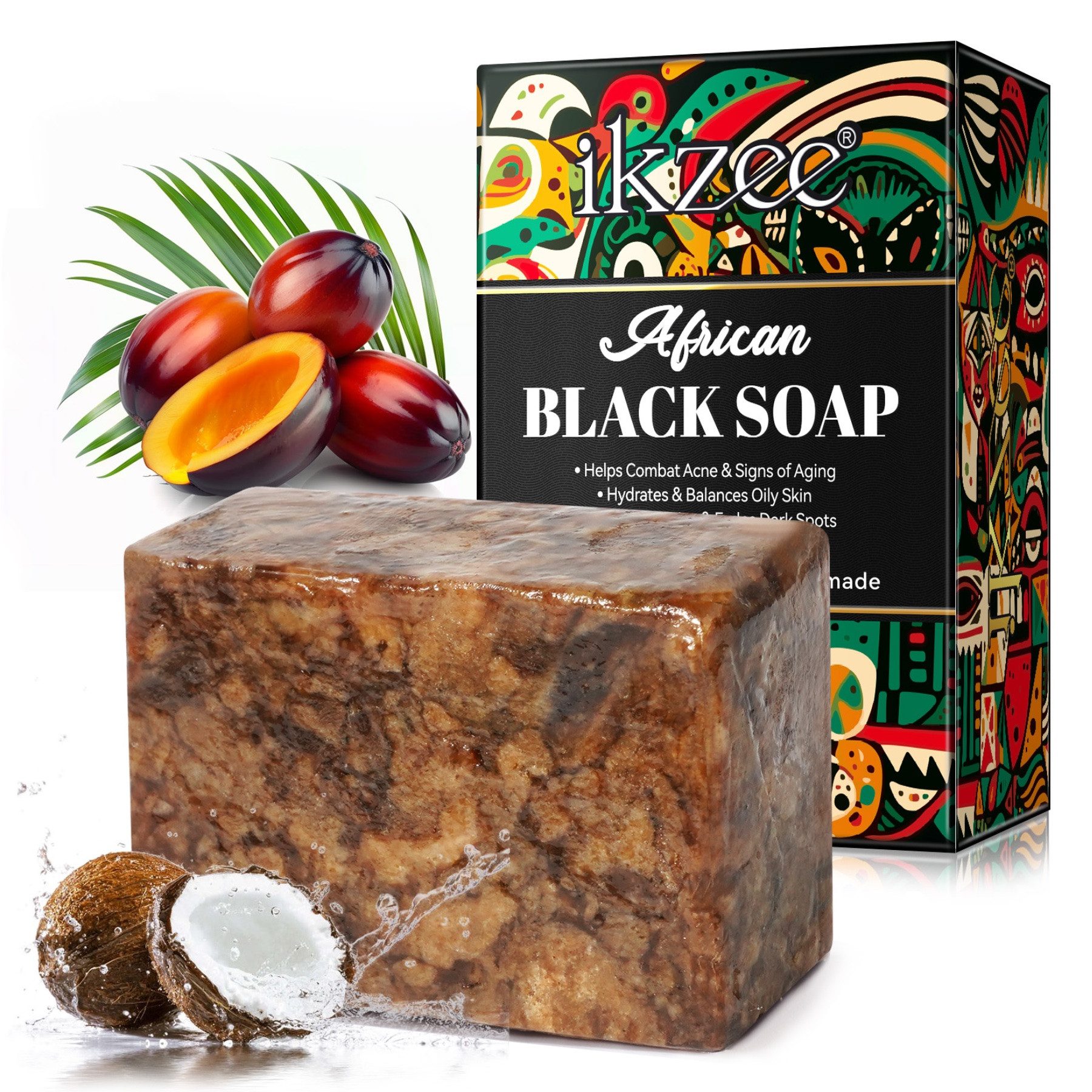 P-Beauty Cosmetic Accessories Gesichtsseife Körperseife Haarseife Naturseife Afrikanische Schwarze Seife Vegan, 1-tlg., Gesichtsseife, Körperseife, Hautpflege