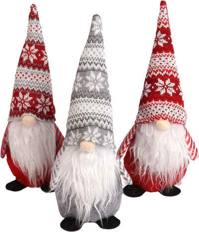 KAHOO Weihnachtsfigur Weihnachtswichtel in viele Stile, 3er Weihnachtsdeko