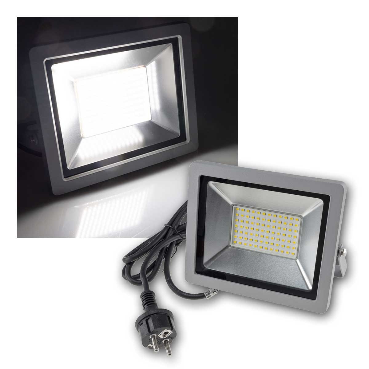 ChiliTec LED Flutlichtstrahler LED Fluter "CTF-SLT 50" 50W daylight 5220lm IP44, daylight/tageslichtweiß
