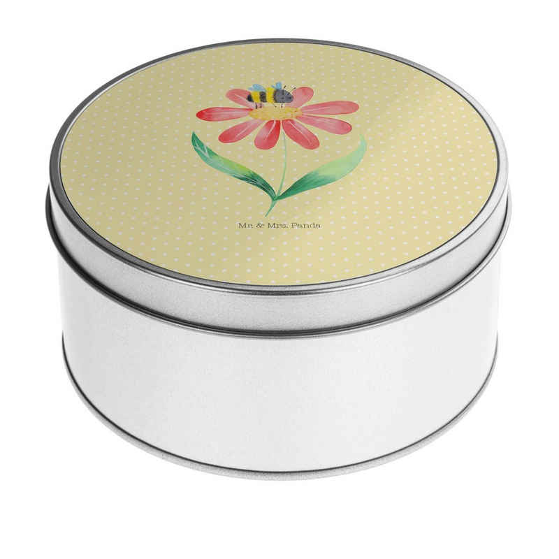 Mr. & Mrs. Panda Aufbewahrungsdose Hummel Blume - Gelb Pastell - Geschenk, Natur, Wespe, lustige Sprüche (1 St), Einzigartiges Design