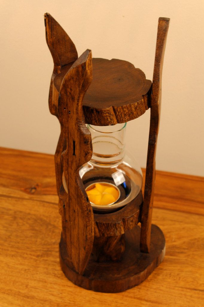 Kinaree Windlicht Massivholz, Tisch- und Garten-Laterne mit Glaszylinder, ca. 32 cm (1 St)