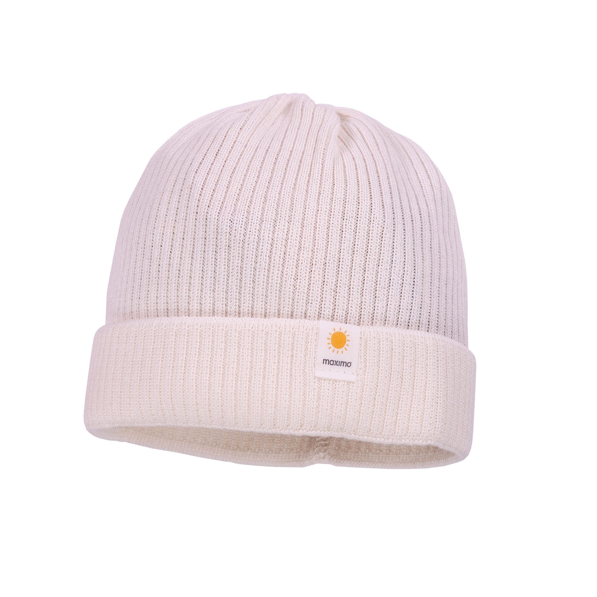 MAXIMO Strickmütze GOTS BABY-Beanie, Rippe Umschlag (1-St)