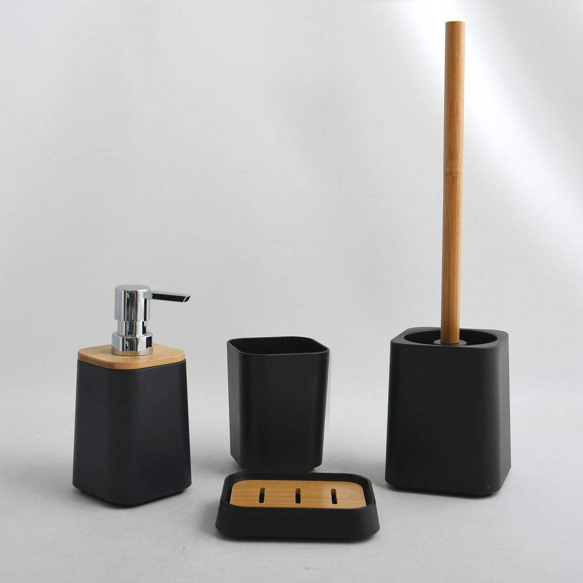 MSV Badaccessoires-Sets KAMLA, Elegantes Zubehör-Set 4 tlg., exklusiver Mat günstig online kaufen