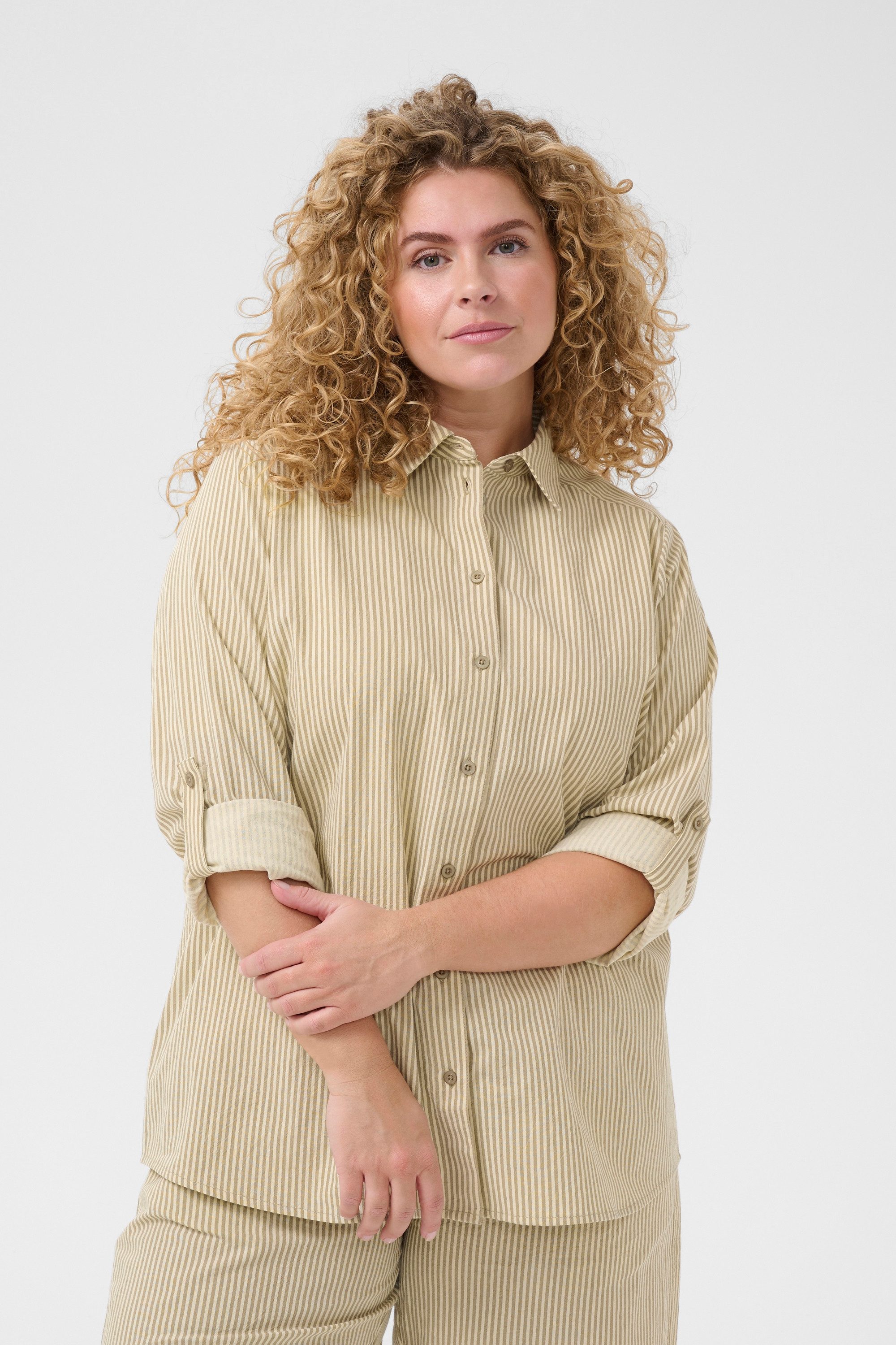 KAFFE Curve Langarmhemd Langarm - Hemd KCnana Große Größen