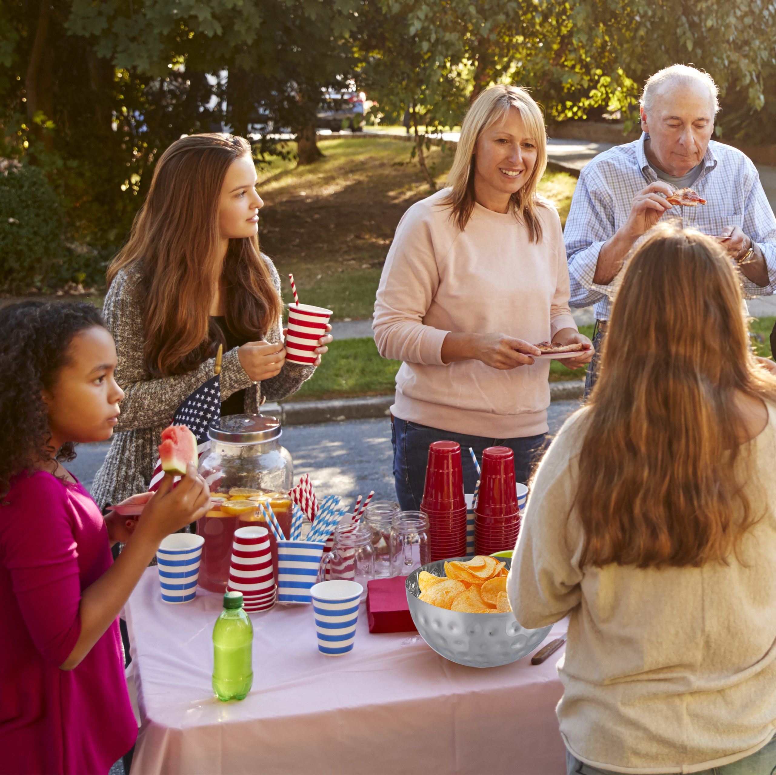 relaxdays Servierschüssel 4 x Silberne Servierschüssel Ø 20 cm, Edelstahl