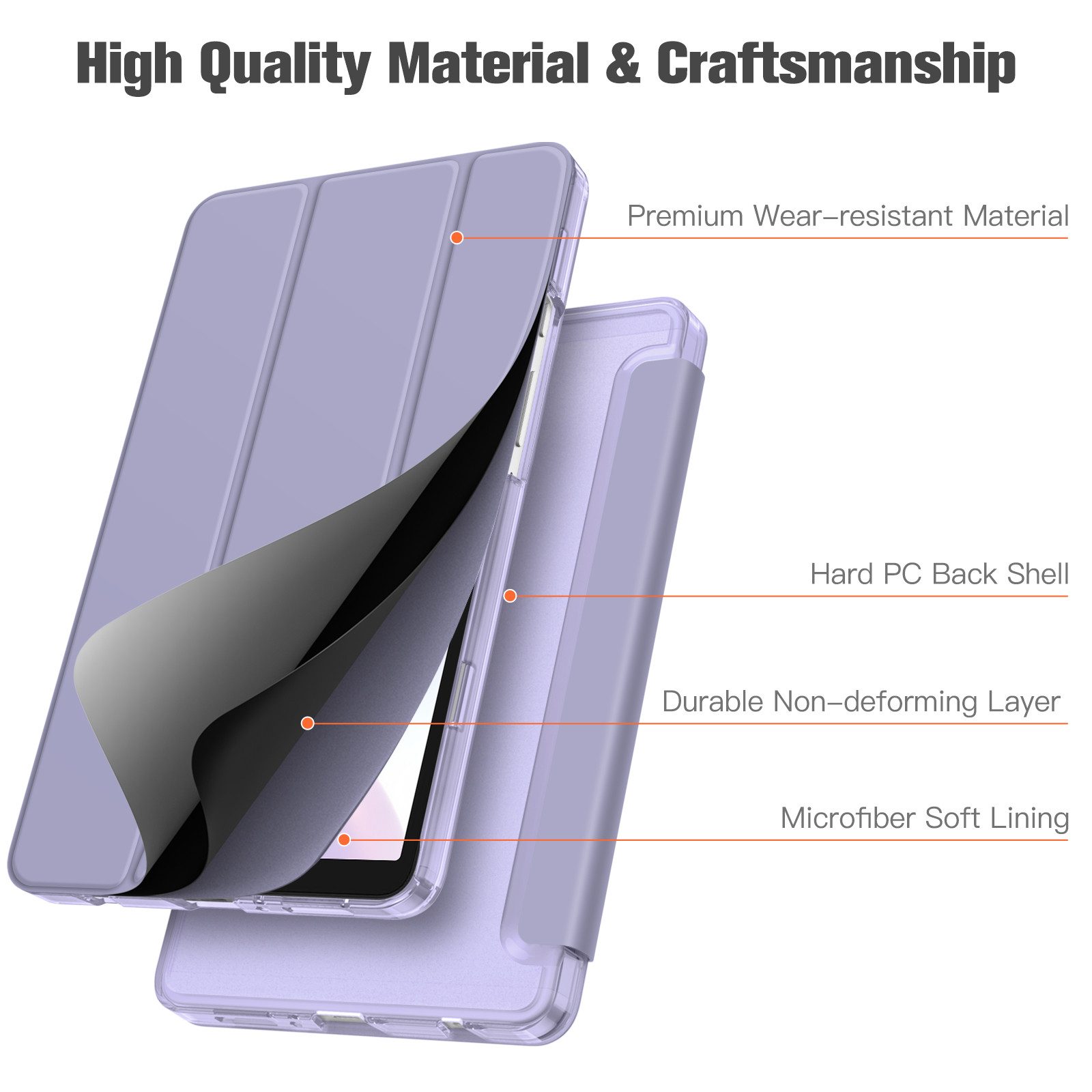 Fintie Tablet-Hülle für Samsung Galaxy Tab A11 8,7" 2025/ Tab A9 8.7 Zoll Tablet, Ultra Dünn Schutzhülle mit Transparenter Rückseite – Bild 5 von 5
