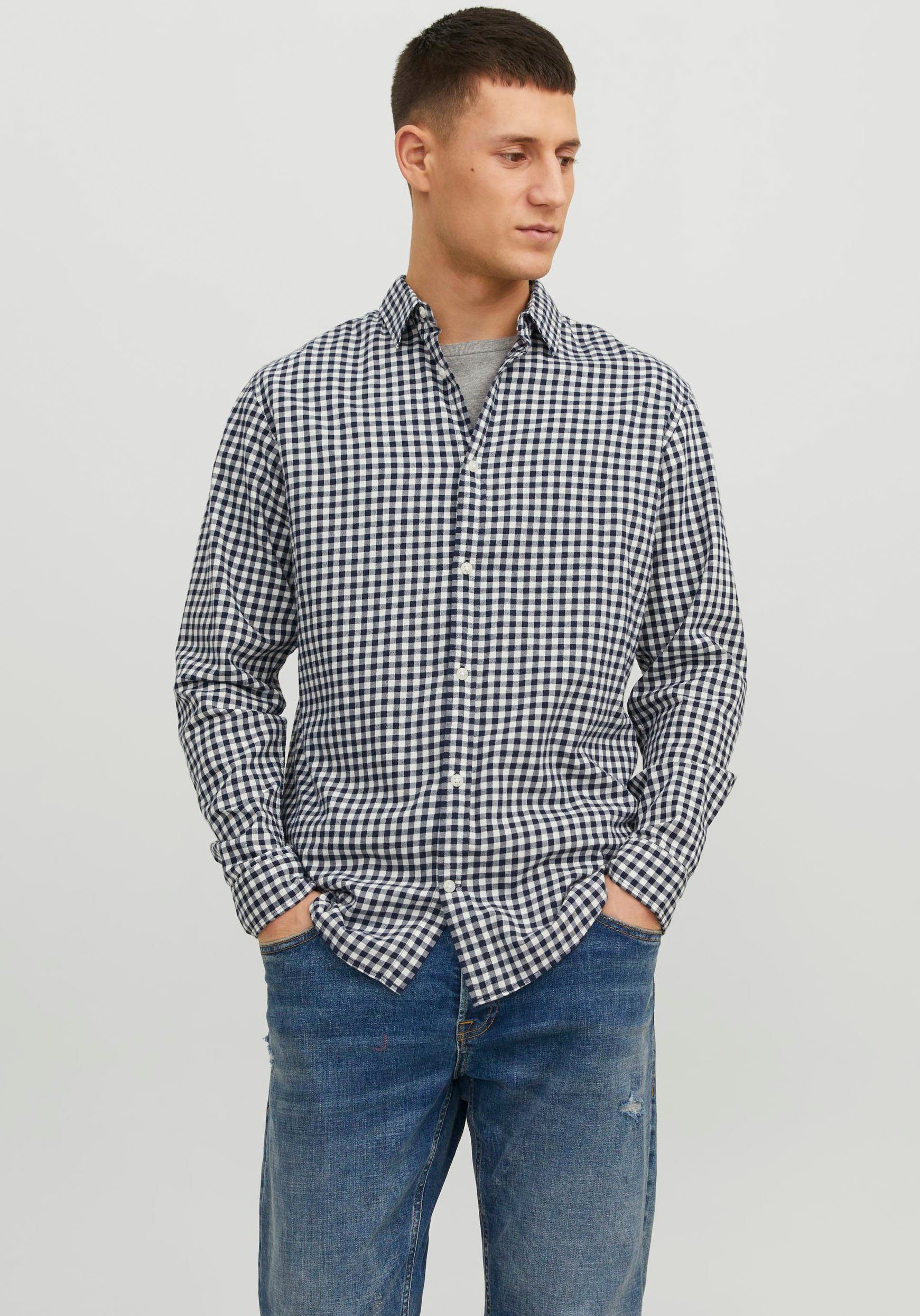 JJEGINGHAM & Jack SHIRT Cloud Langarmhemd NOOS Dancer TWILL L/S Jones