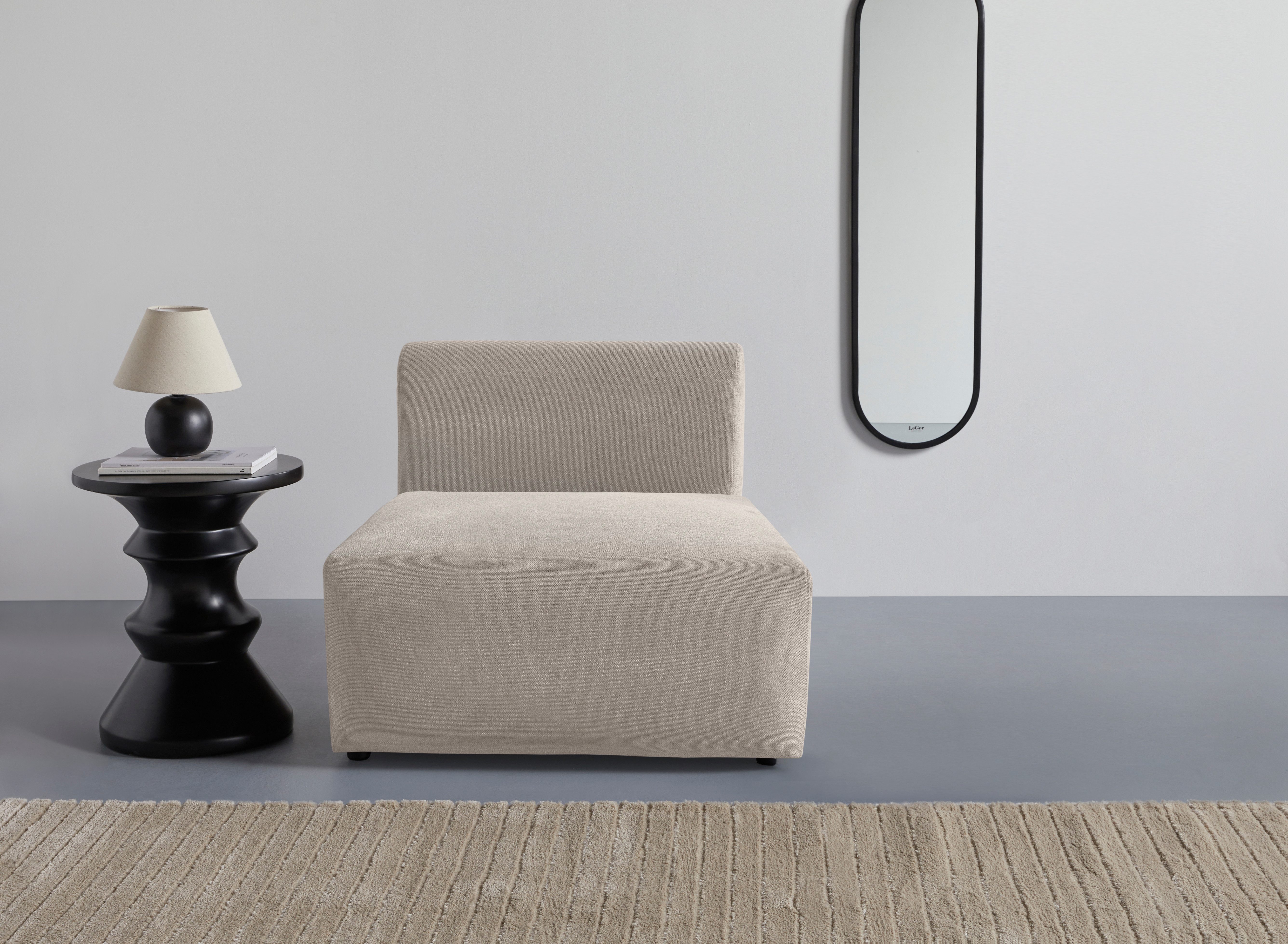 LeGer Home by Lena Gercke Sessel LYZA Sofa-Mittelelement, Maße B/T/H: 76/96/74 cm, als Modul oder separat verwendbar, für individuelle Zusammenstellung