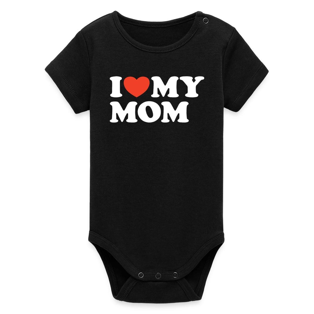 Spreadshirt Kurzarmbody I Love My Mom, Liebe Meine Mama Bio Kurzarm Baby Body (1-tlg)