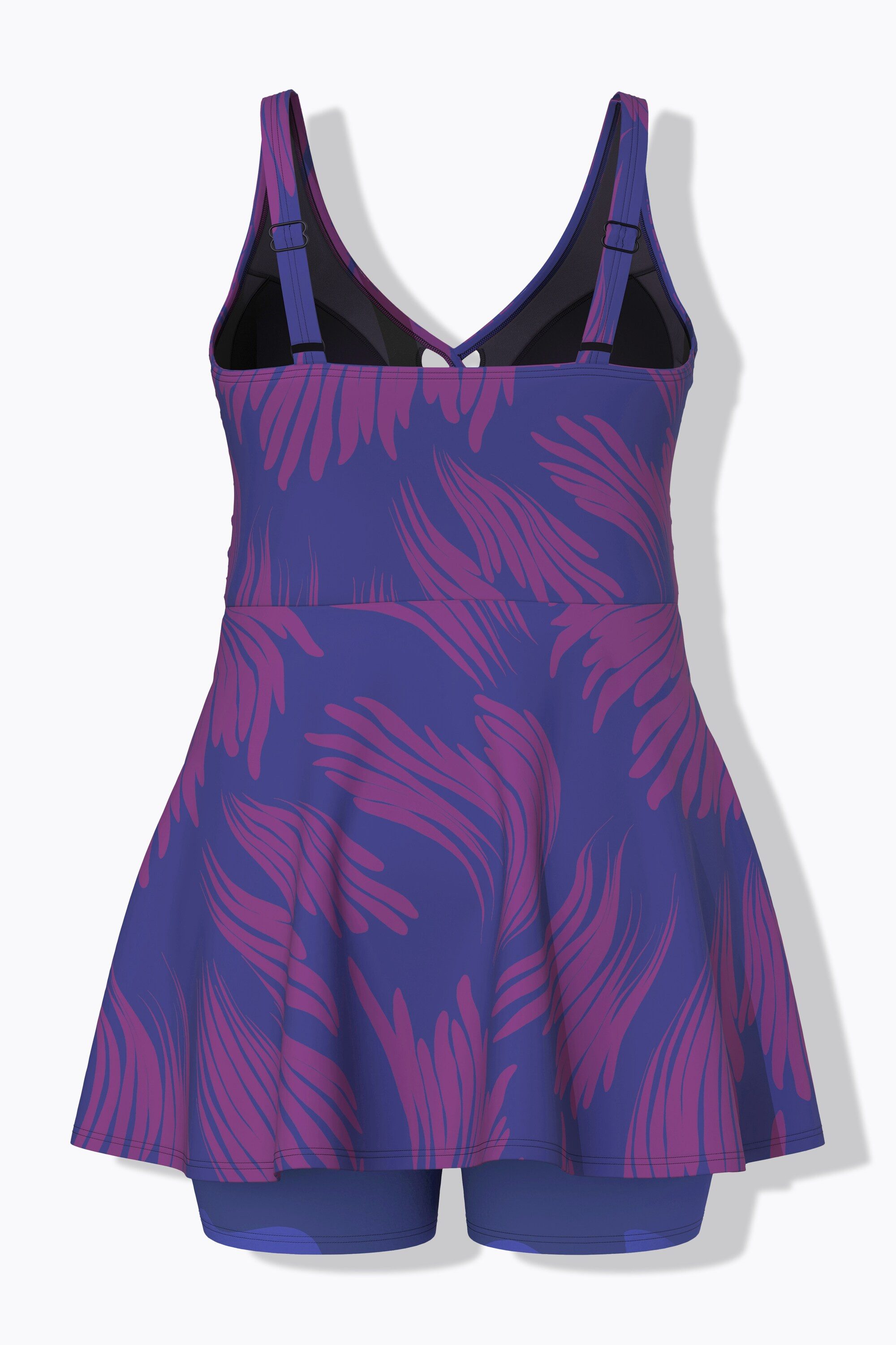 Ulla Popken Badekleid Badekleid mit Shorts Softcups Drapierung recycelt