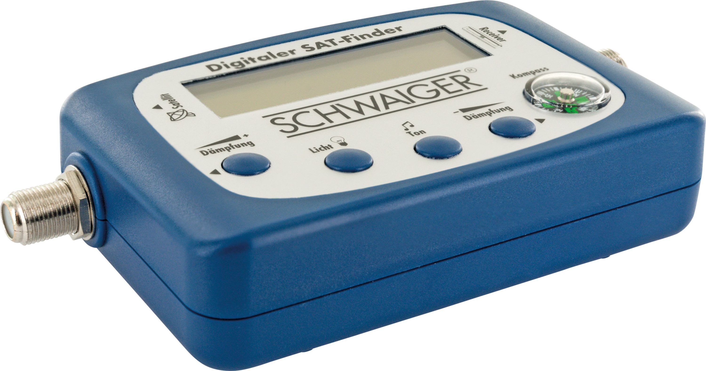 Schwaiger Satfinder 715170 (besonders f?r ASTRA und EUTELSAT geeignet, Stromversorgung ?ber angeschlossenen Receiver), Kompass f?r exakte horizontale Ausrichtung