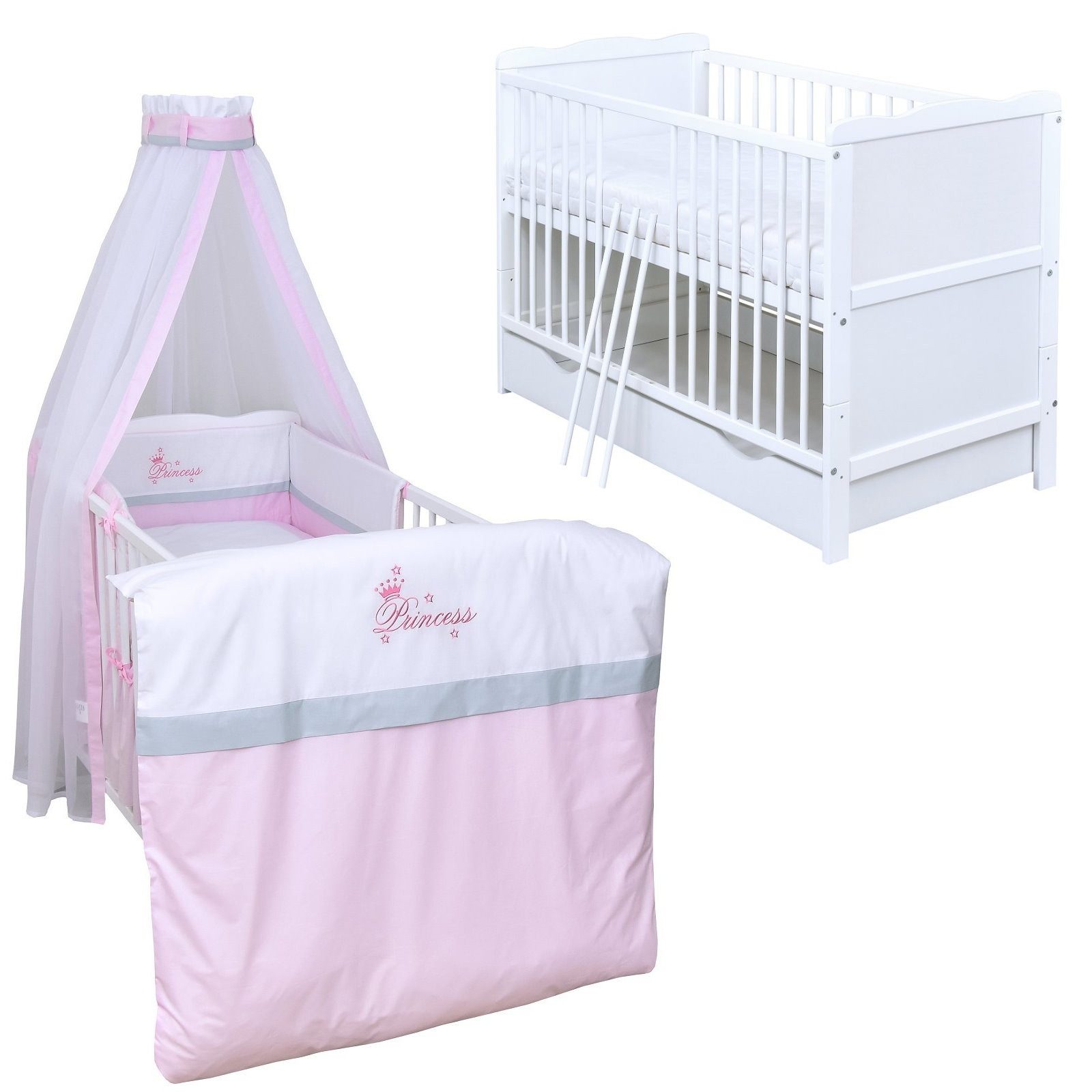 Komplettbett Babybett Jack Schublade Komplettset