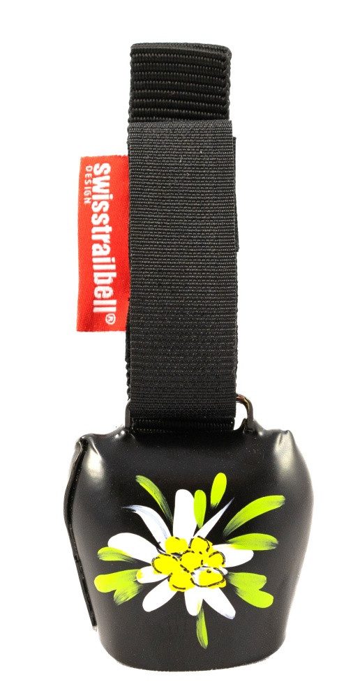 Fahrradklingel DEEP BLACK mit Edelweiß, Trailbell, Bearbell