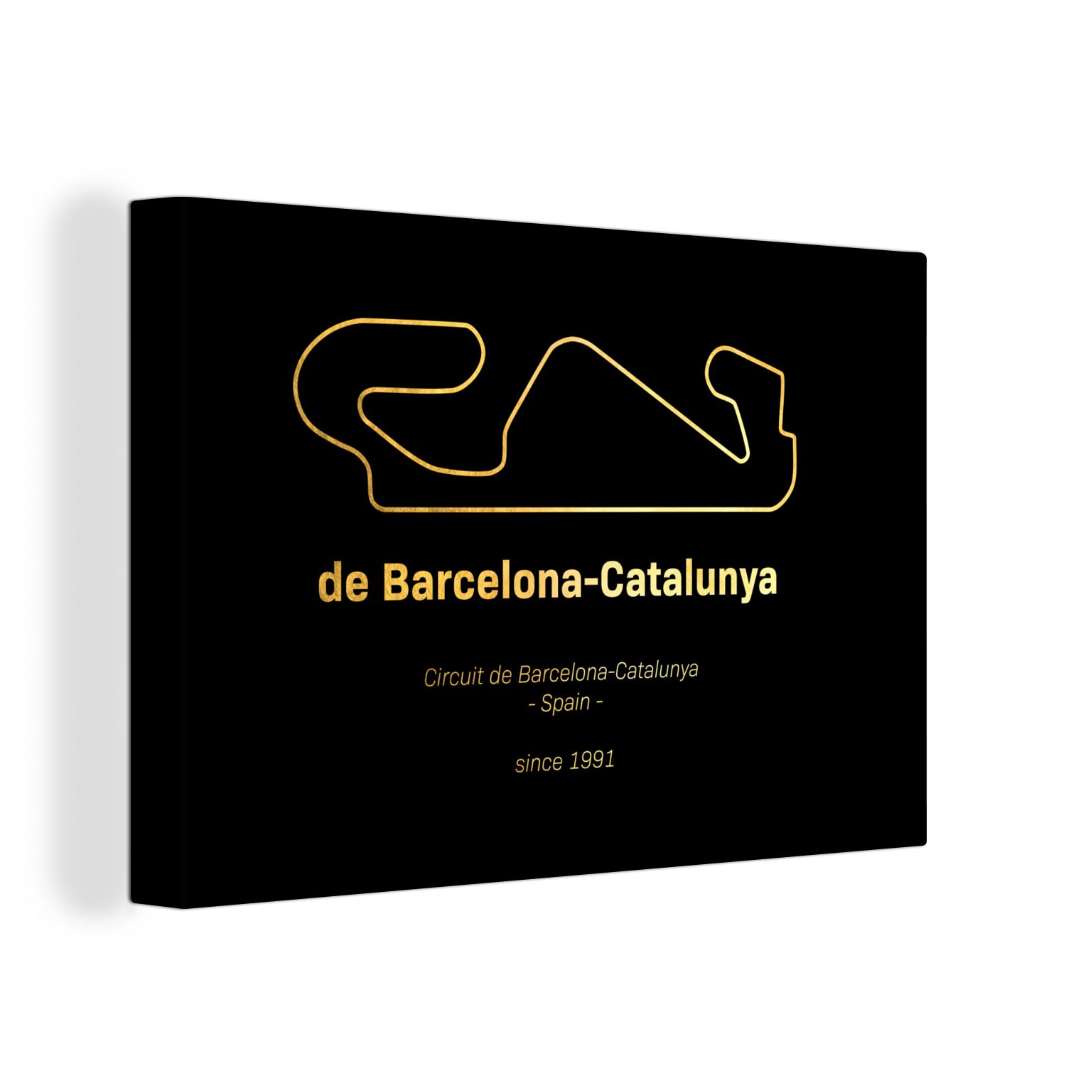 OneMillionCanvasses® Leinwandbild F1 - Rennstrecke - Barcelona, (1 St), Wandbild Leinwandbilder, Aufhängefertig, Wanddeko, 30x20 cm