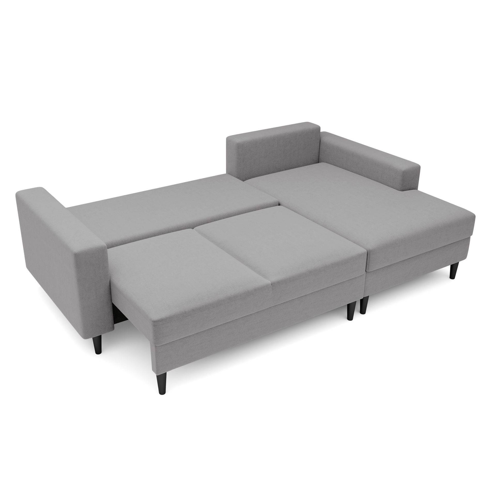 Selsey Ecksofa NALIKA, Ecksofa mit Ottomane, Samt, Schlaffunktion und Bettkasten