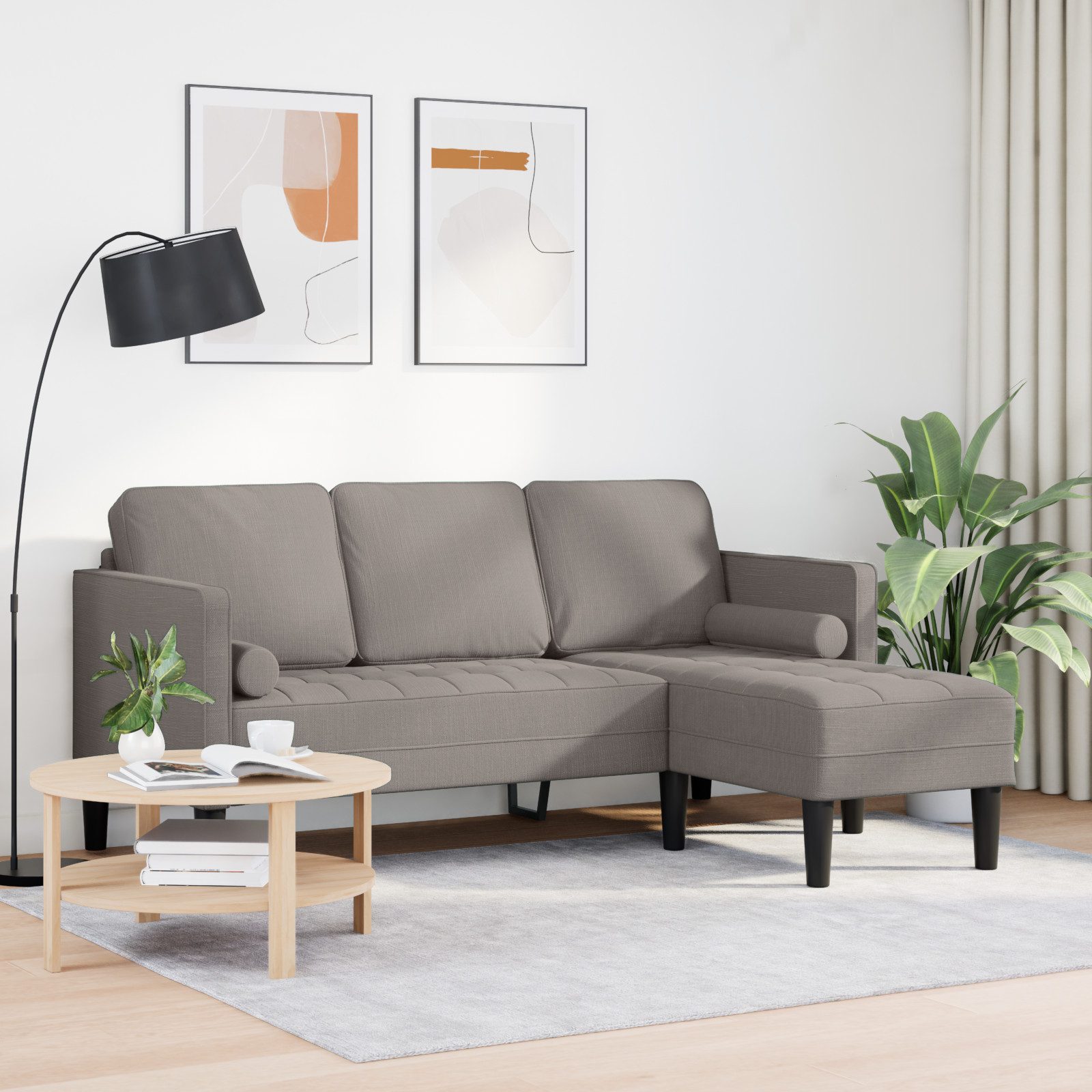 vidaXL Sofa Sofa 3-Sitzer L-Form Taupe günstig online kaufen