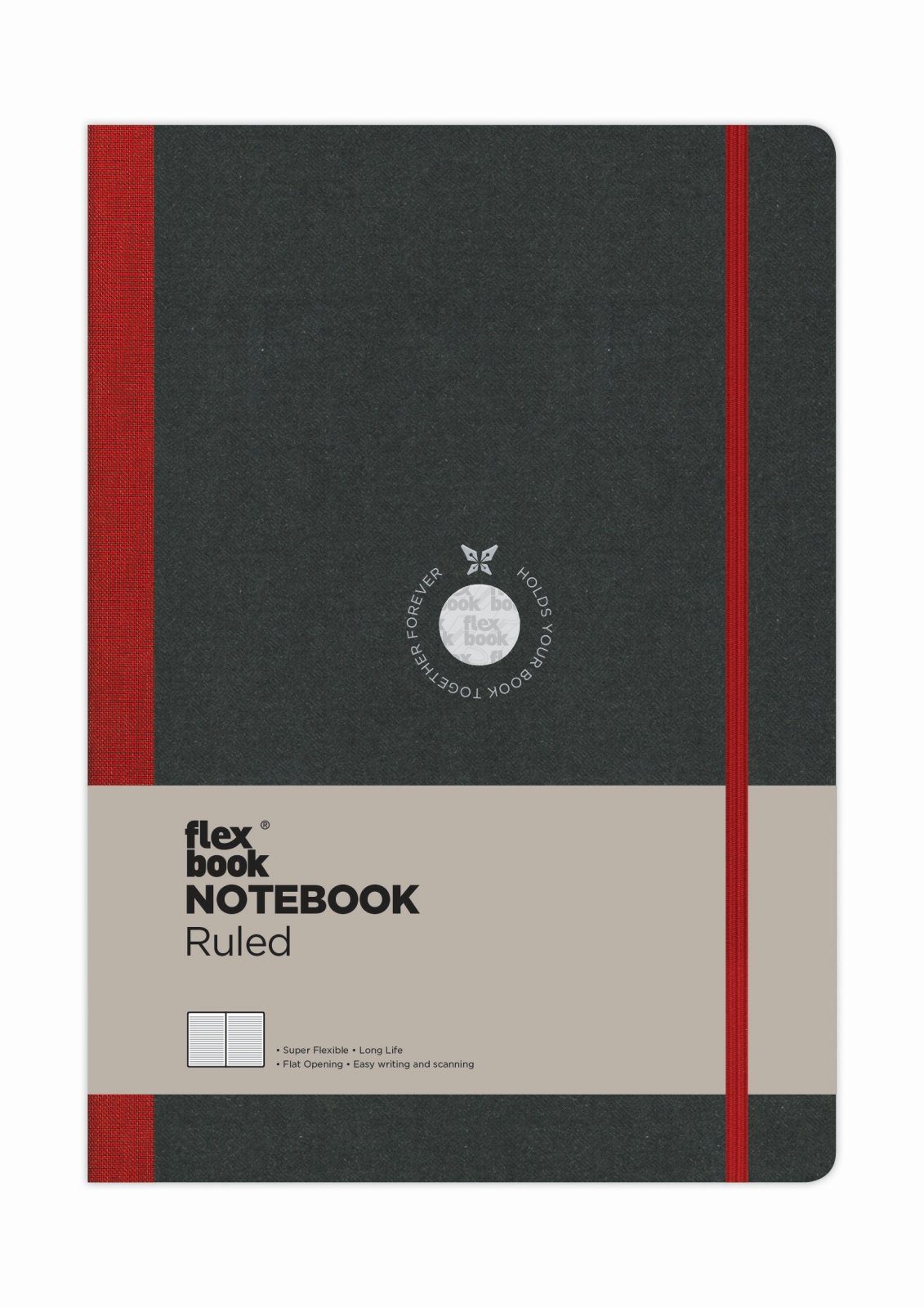 Flexbook Notizbuch Flexbook Globel Notizbuch blanko/linierte Seiten Elastikband verschied 17 * 24 cm / Liniert / Rot