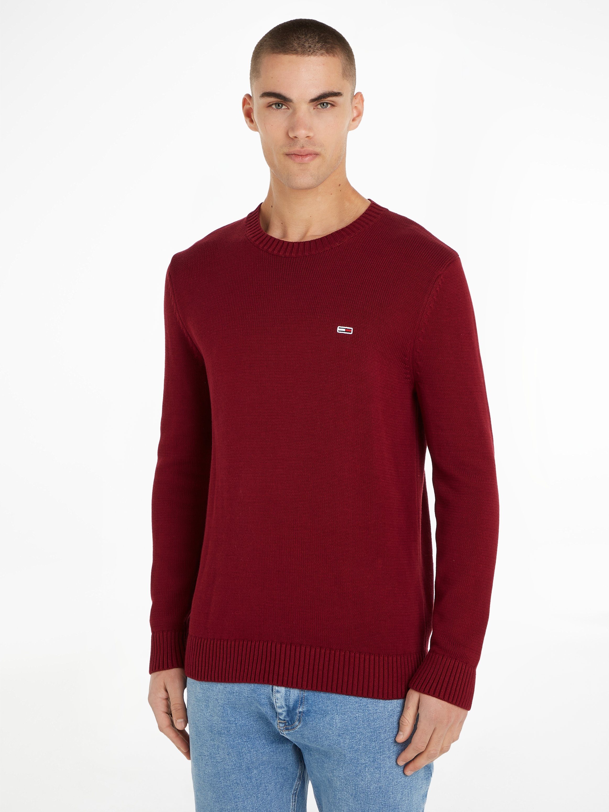 Tommy Jeans Strickpullover TJM ESSENTIAL CREW NECK SWEATER Rouge