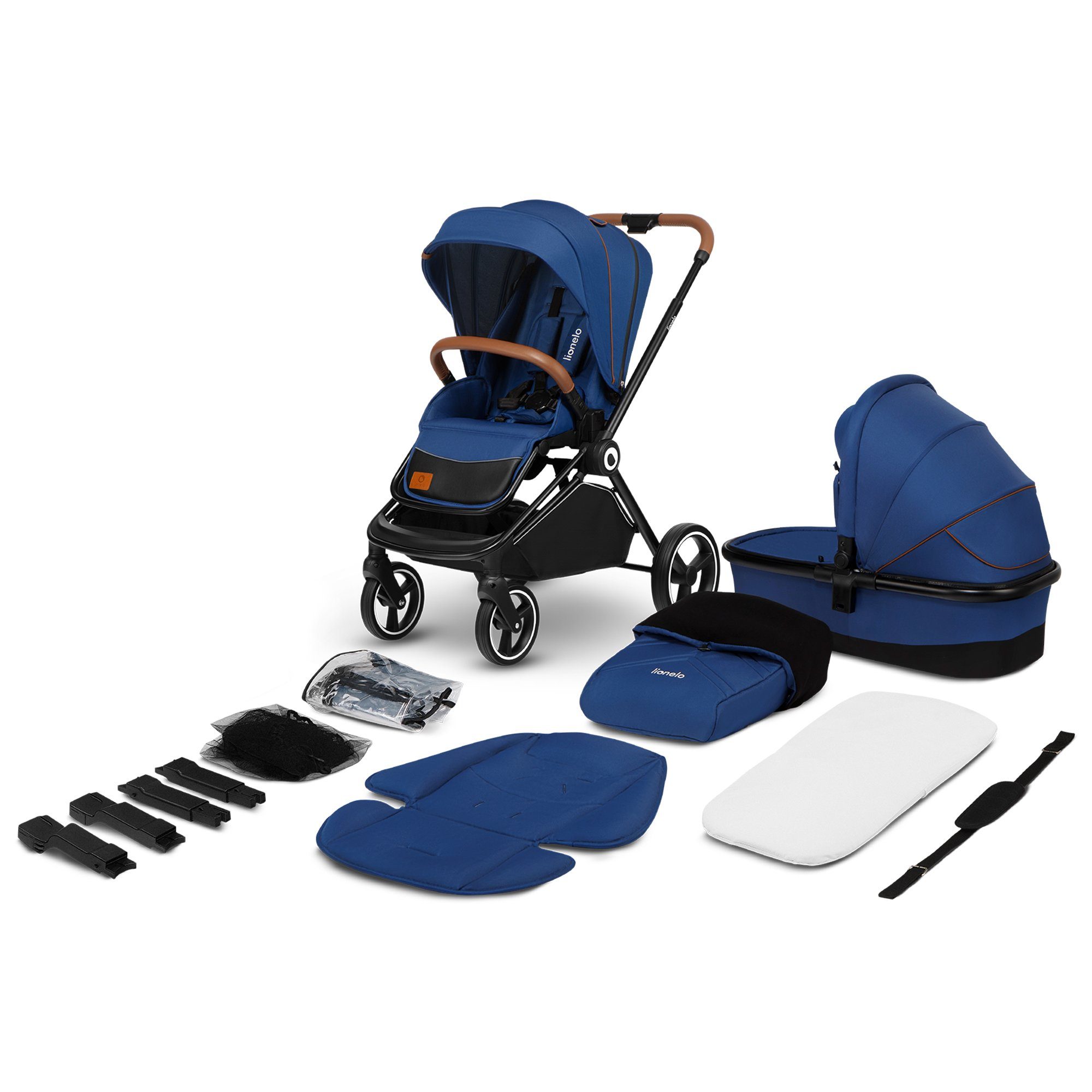 lionelo Kombi-Kinderwagen MIKA 2in1, ZUBEHÖR 2in1BABYWANNE 5-Punkt-Gurte 0-22kg