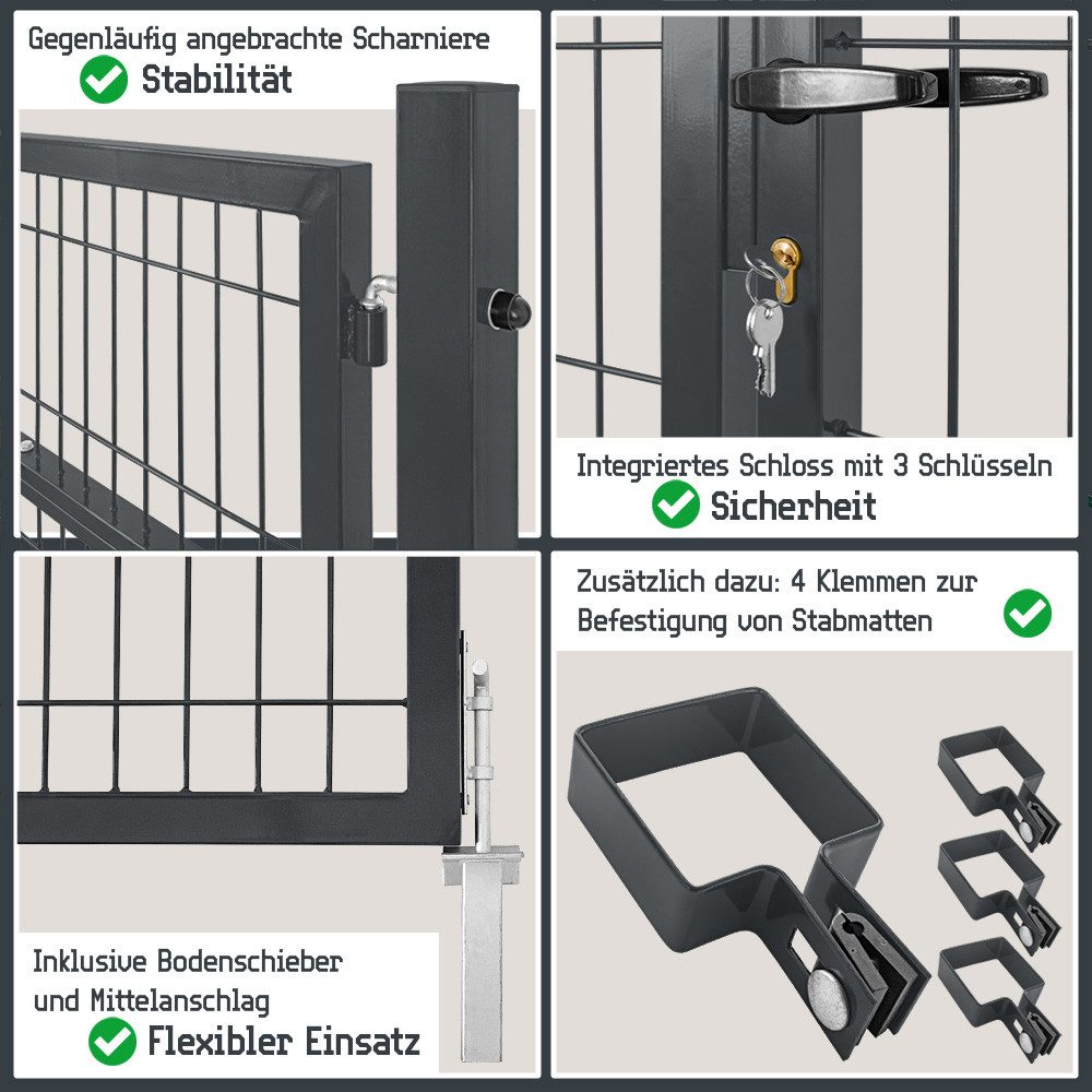 V2Aox Gartentor Gartentor Gartentür Zauntür Zauntor günstig online kaufen