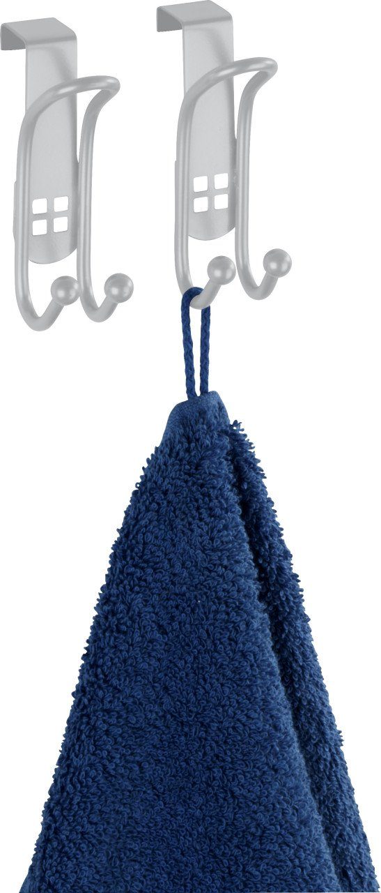 WENKO Handtuchhaken Wenko Türhaken Lochdesign Stahl, silber, 2er-Set günstig online kaufen