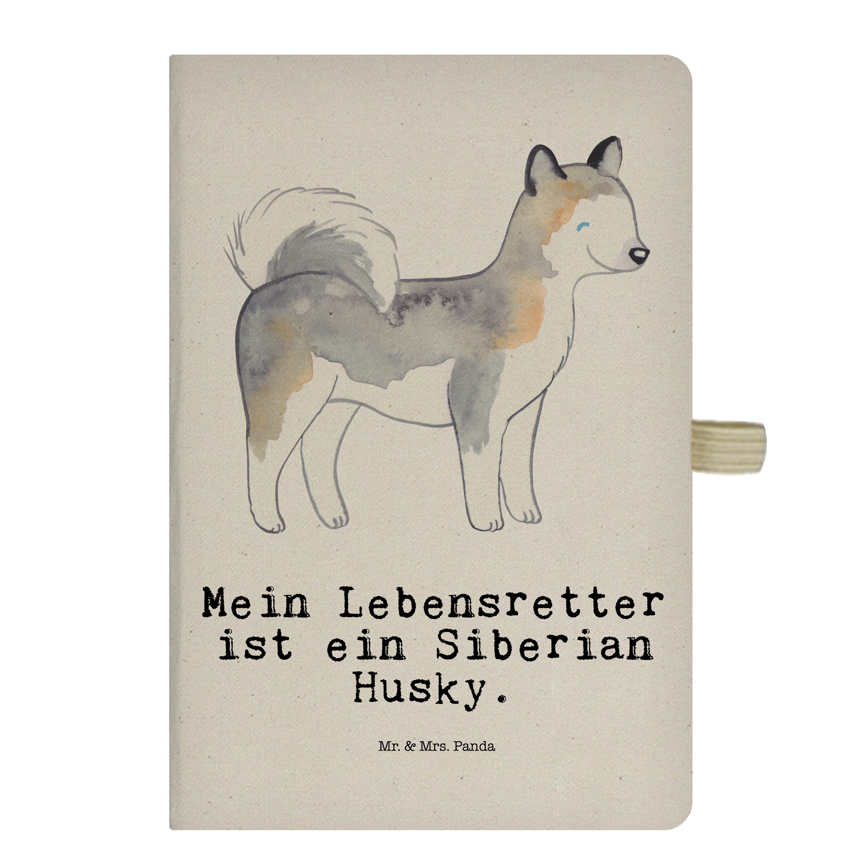 Mr. & Mrs. Panda Notizbuch Siberian Husky Lebensretter - Transparent - Geschenk, Schenken, Welpe Mr. & Mrs. Panda