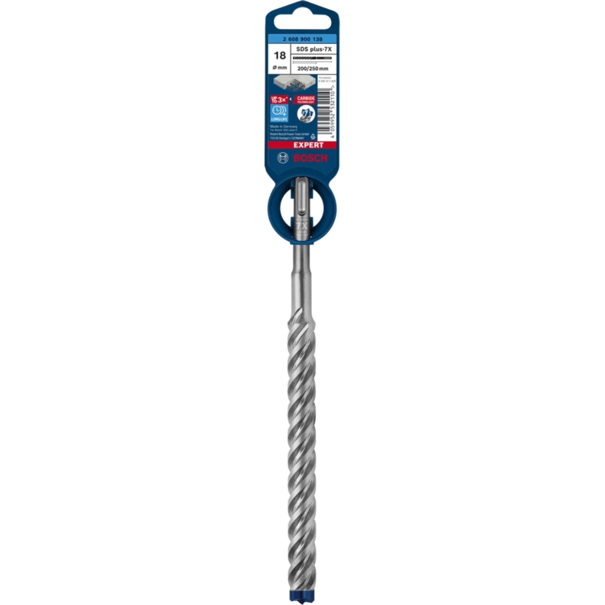 BOSCH Bohrer- und Bitset Expert Hammerbohrer SDS-plus-7X, Ø 18mm