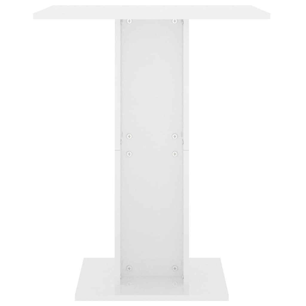 60x60x75 (1-St) Hochglanz-Weiß Esstisch cm furnicato Bistrotisch Holzwerkstoff
