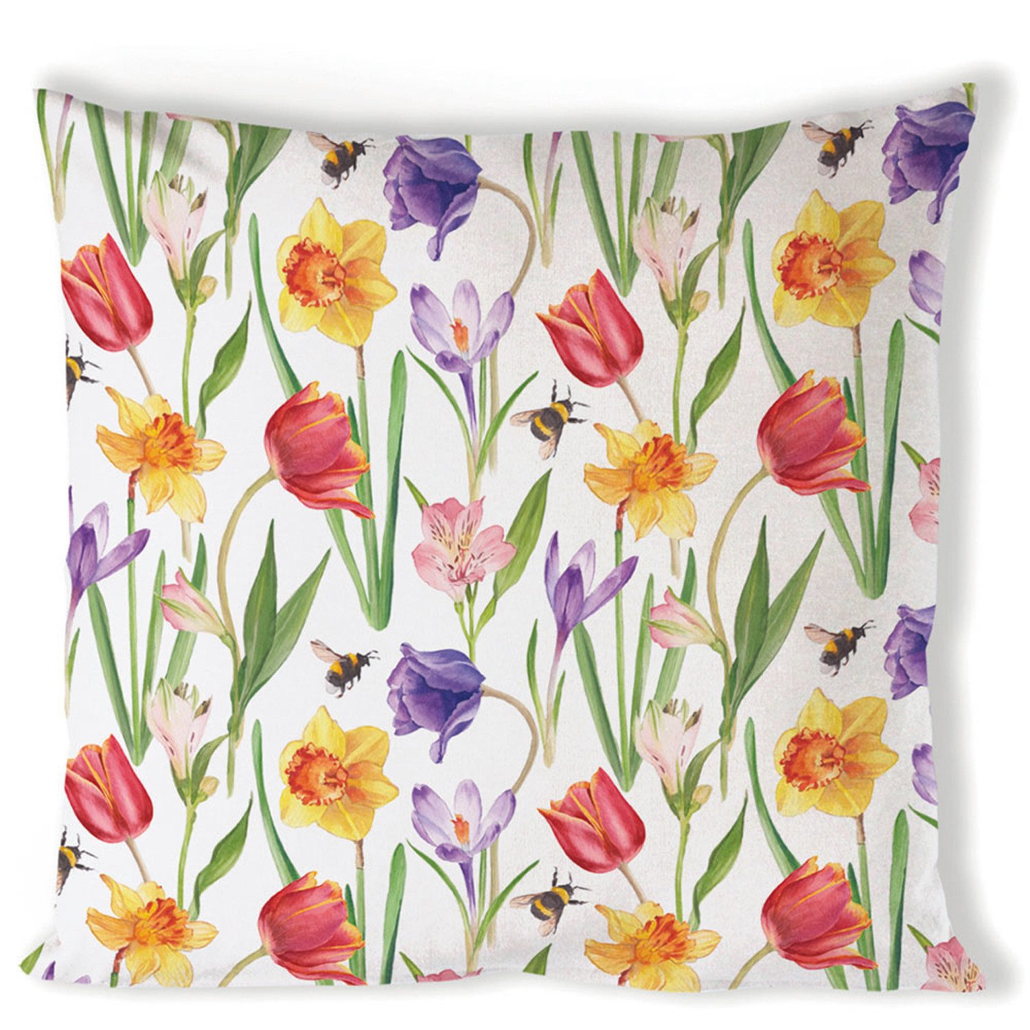 Ambiente® Dekokissen Flowers in spring, Dekokissen Kissenbezüge ohne Füllung Baumwolle 40x40 cm