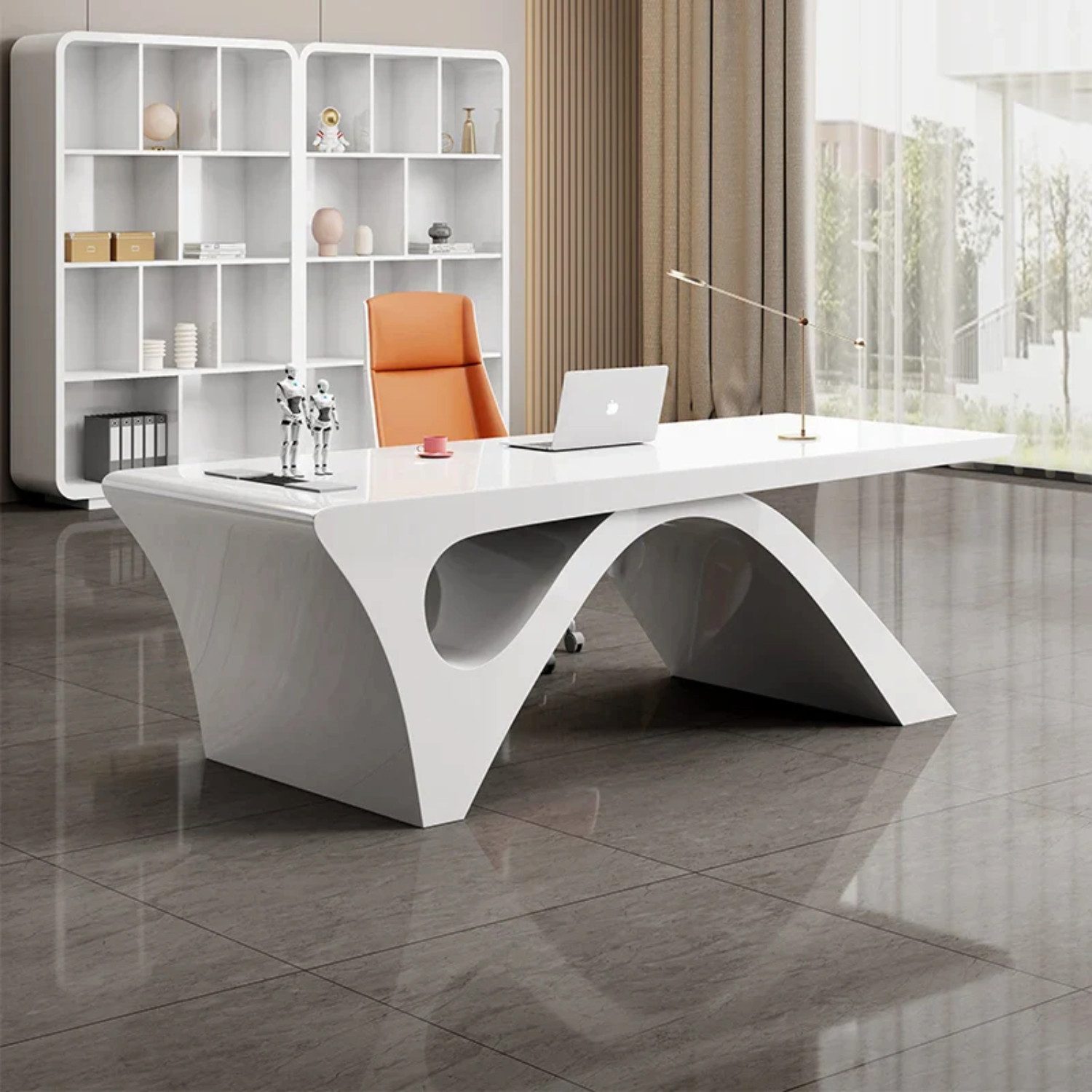 Schreibtisch SCHREIBTISCH Design Computer Desk 180 cm Weiß Modern
