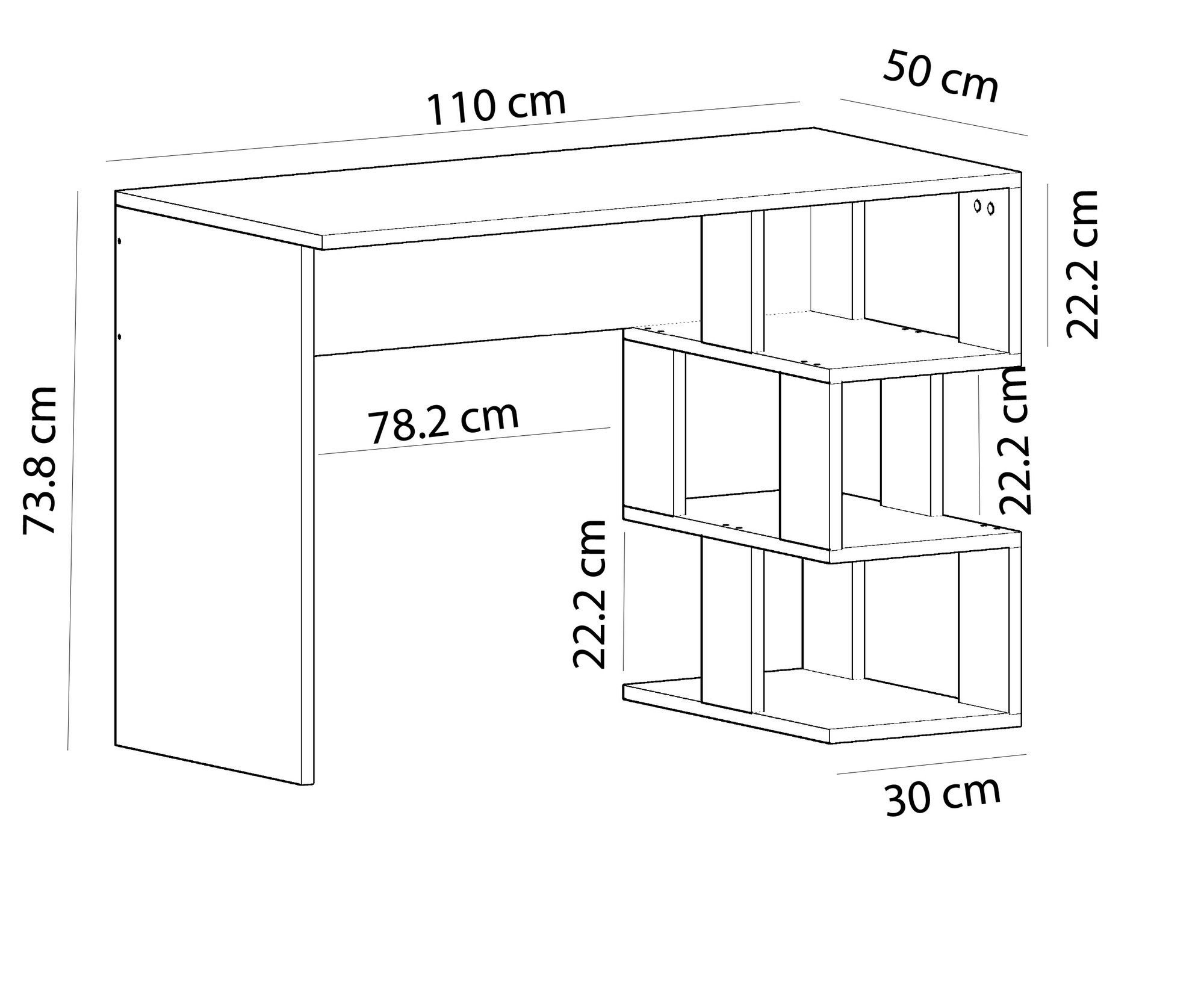 OLV, Dardanos Decor Skye cm 73,8x110x50 Couchtisch