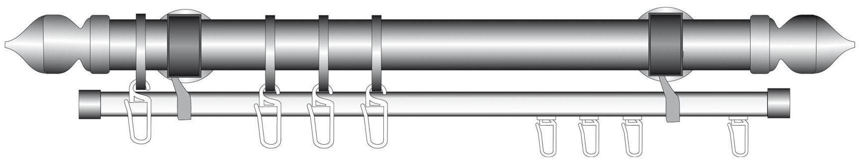 Liedeco U-Schiene U-STORELAU01GS, 1-läufig, Fixmaß, Metall günstig online kaufen