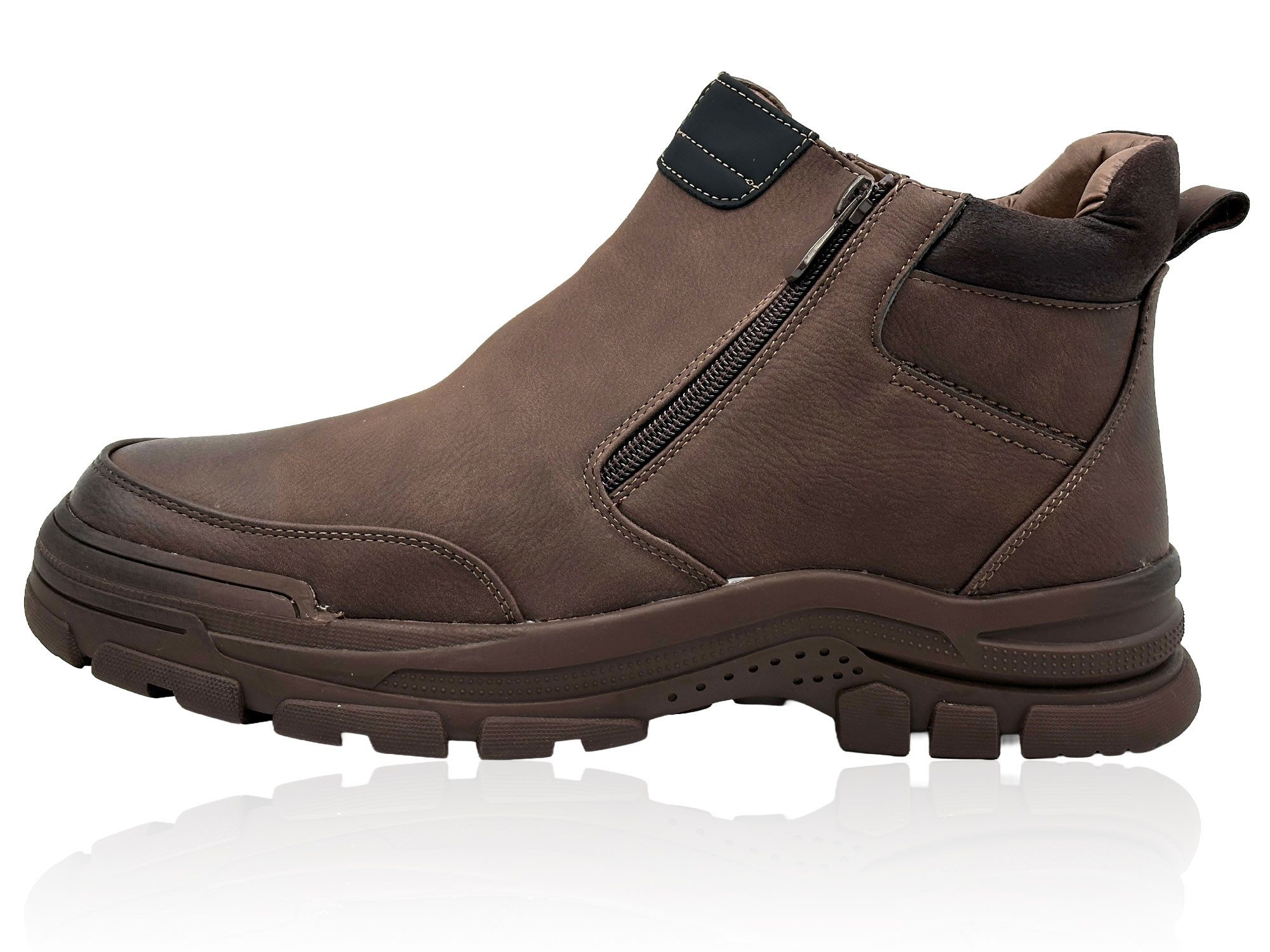 Nowaland Herren Winterstiefeletten mit warmem Innenfutter Winterstiefelette Mit Reißverschluss, warm gefüttert, pflegeleicht