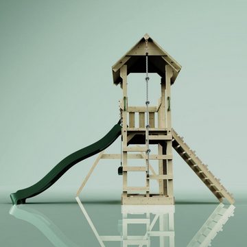 PolarPlay Spielturm Uppsala, Smaragdgrün - Kinderschaukel