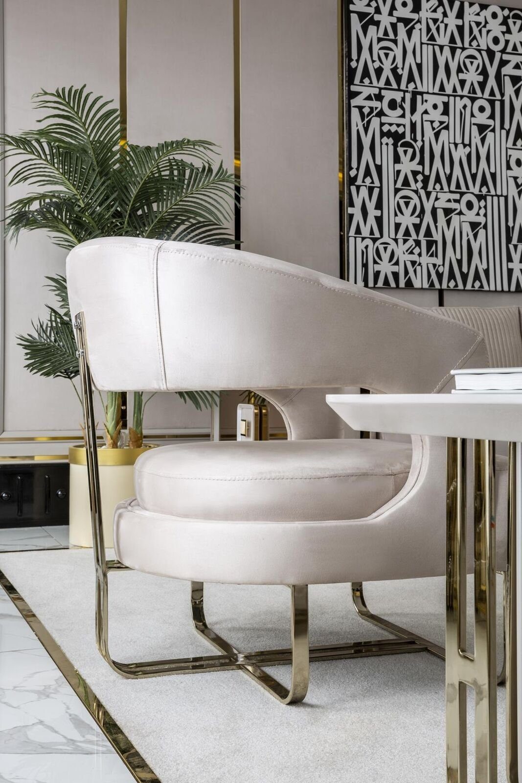 JVmoebel Sessel Beige Elegantes Wohnzimmer Sessel Modern 1 Sitzer Möbel Design