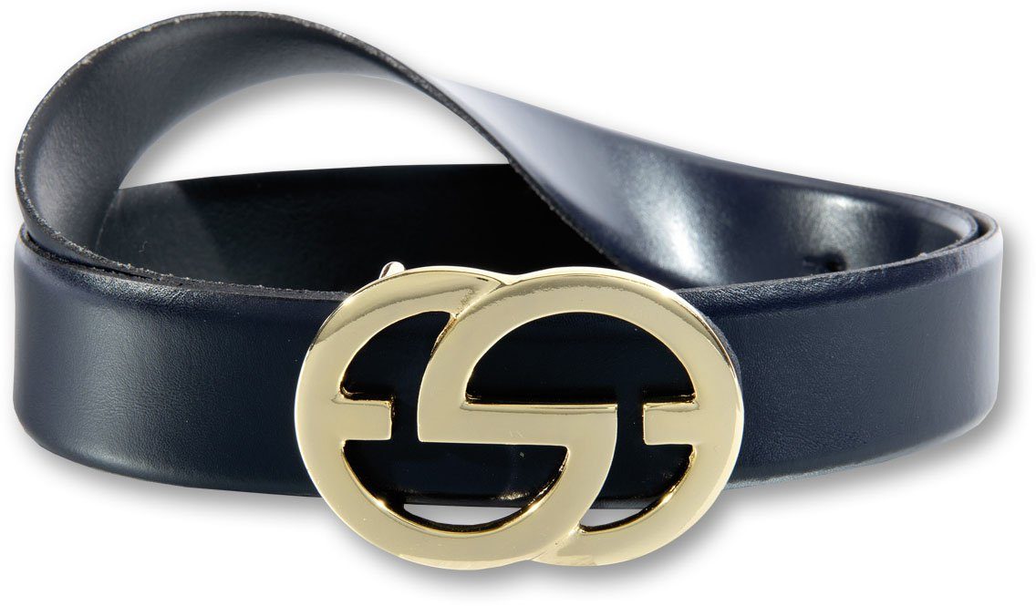 Silbergift Koppelgürtel mit goldfarbener Designschließe günstig online kaufen
