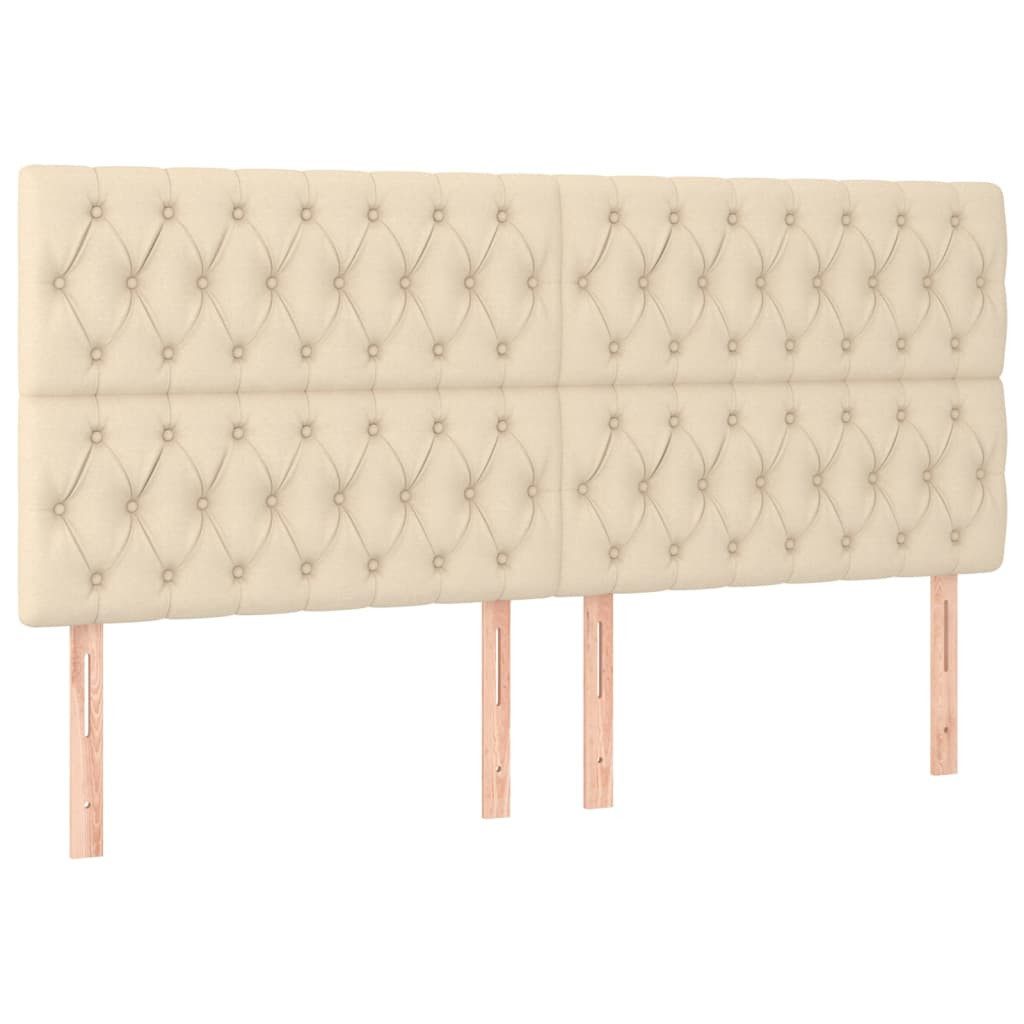 vidaXL Bett Kopfteil Creme 180x7x118/128 cm Stoff (1-tlg)