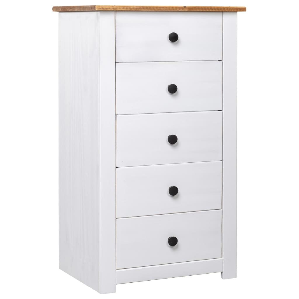 vidaXL Sideboard NA Sideboard Weiß 46x40x89 cm Kiefernholz Panama