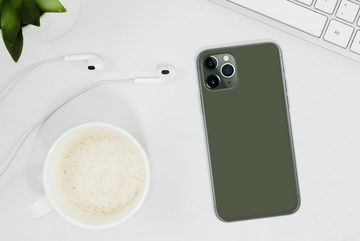 MuchoWow Handyhülle Grün - Einfarbig - Olivgrün, Handyhülle Apple iPhone 11 Pro Max, Smartphone-Bumper, Print, Handy