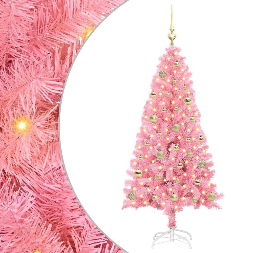 vidaXL Künstlicher Weihnachtsbaum Weihnachtsbaum Rosa 150 cm PVC