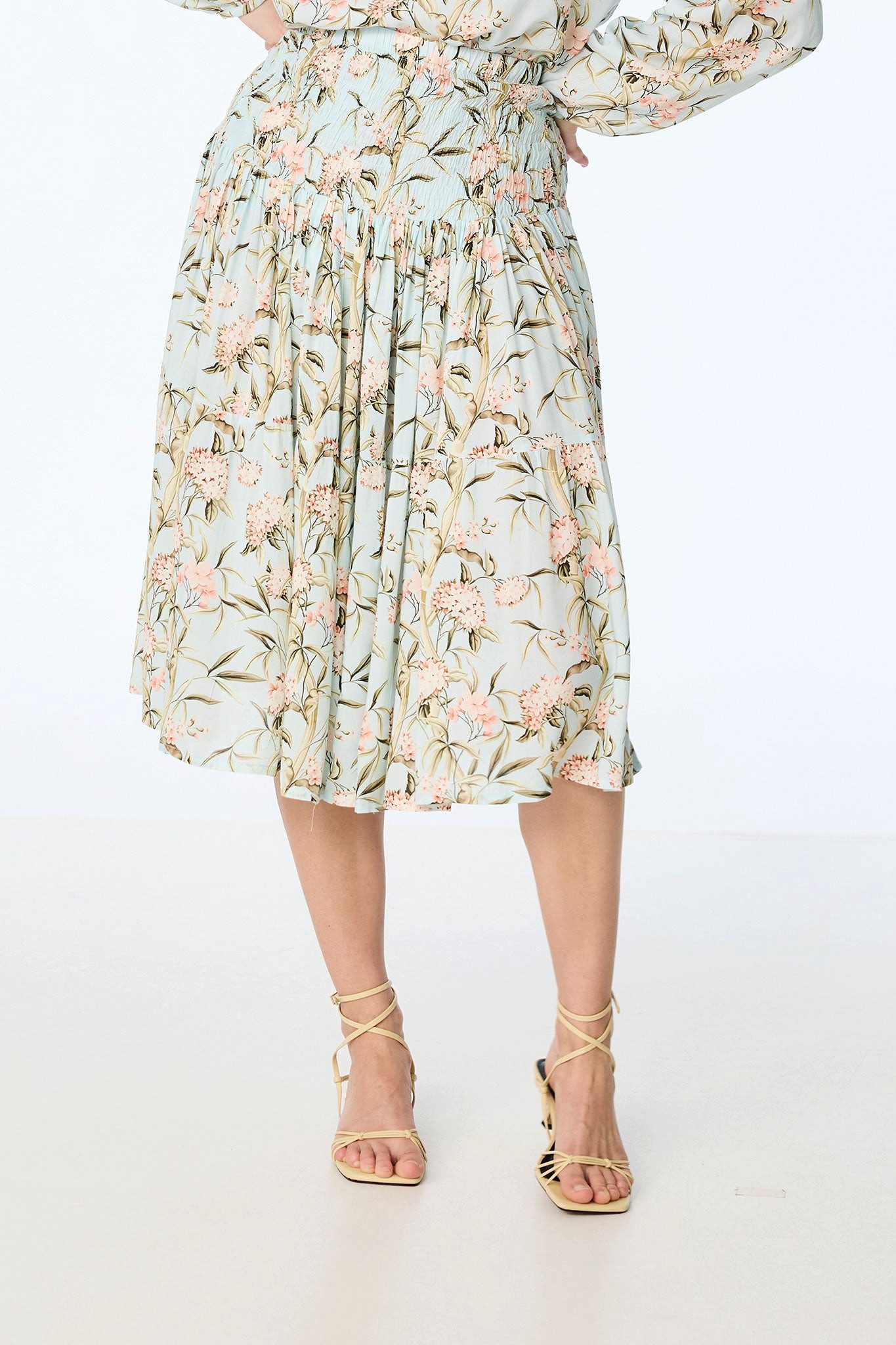 Himalaya Clothing Midirock Midirock mit Blüten-Print und elastischem Taillenbund - Elli print / M